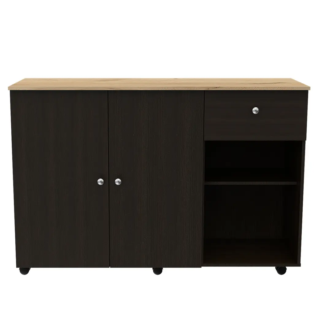 Kitchen Island Cart Indiana Black Particle Board treevol furniture