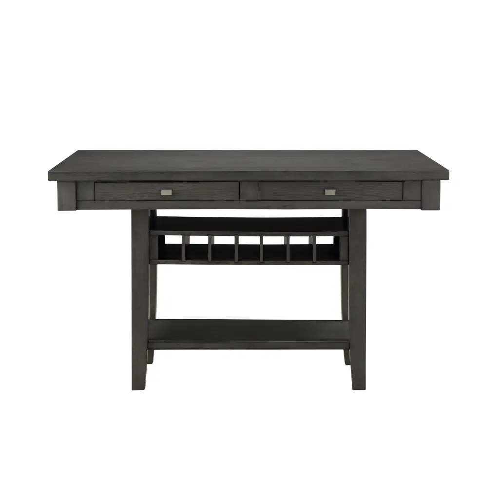 Transitional Gray Finish Counter Height Table Storage Drawers kanepe