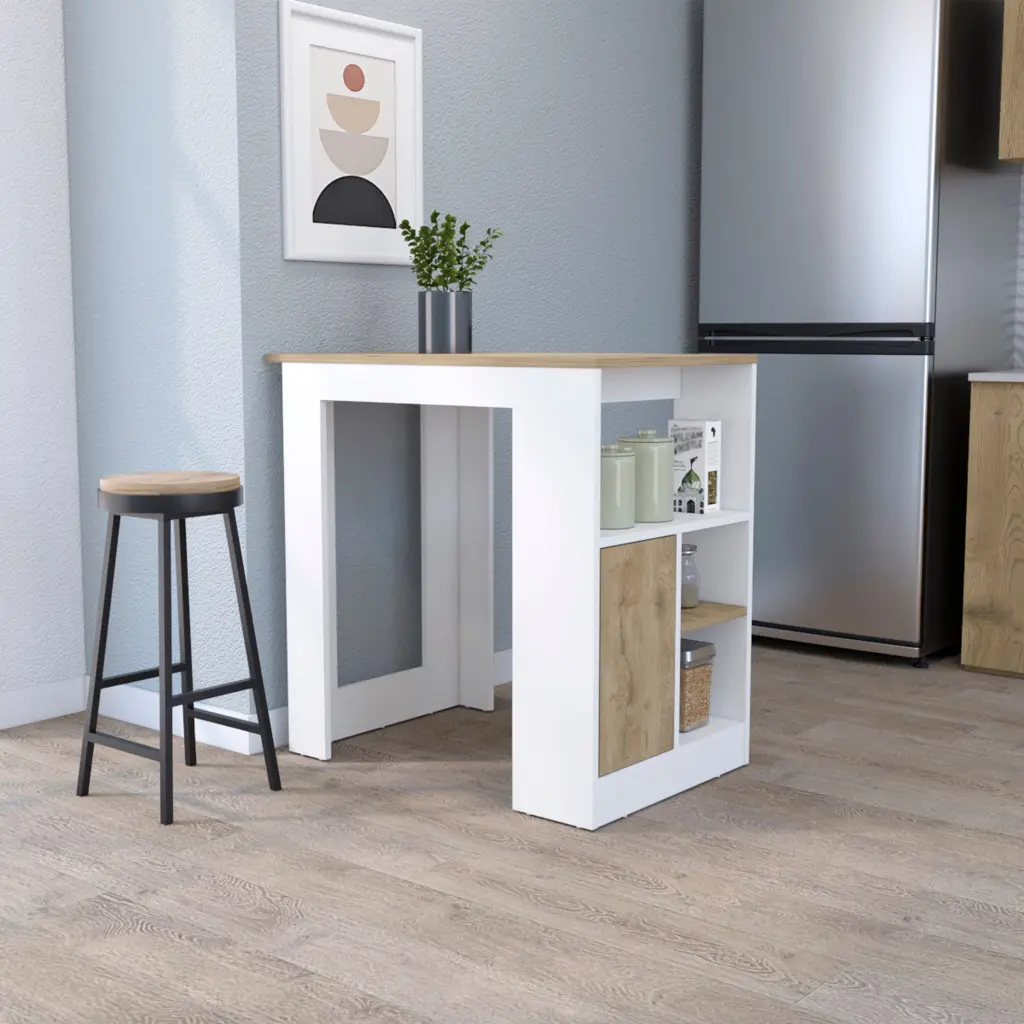 Culver Kitchen Island Storage Shelves and Single Door Cabinet Push rta muebles colombia