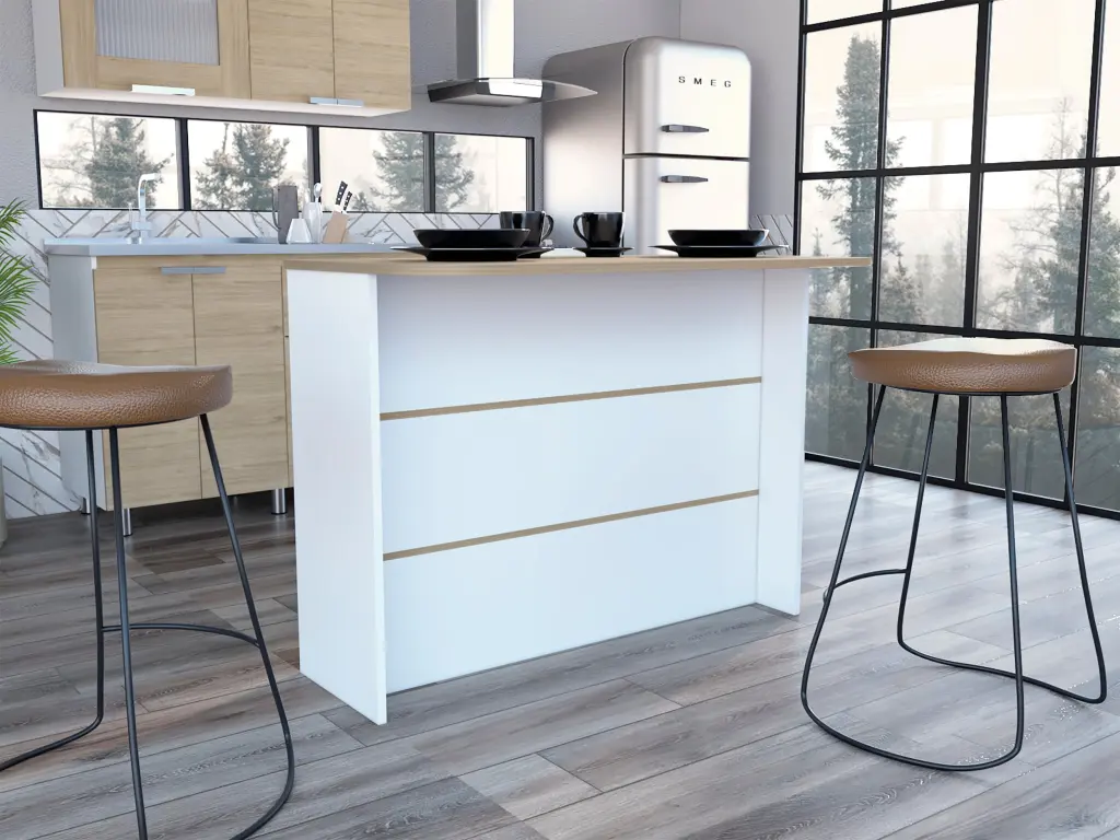 Fendi Kitchen Island Large Workstation and 2 Tier Shelf Multi Functional tuhome