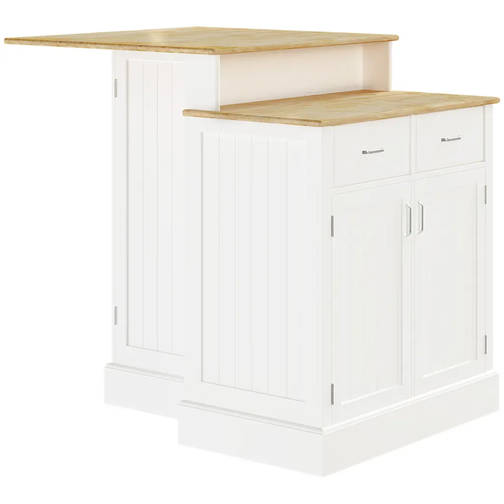 Kitchen Island Storage Cabinet and 2 Level Rubber Wood E-reader Stand aosom business