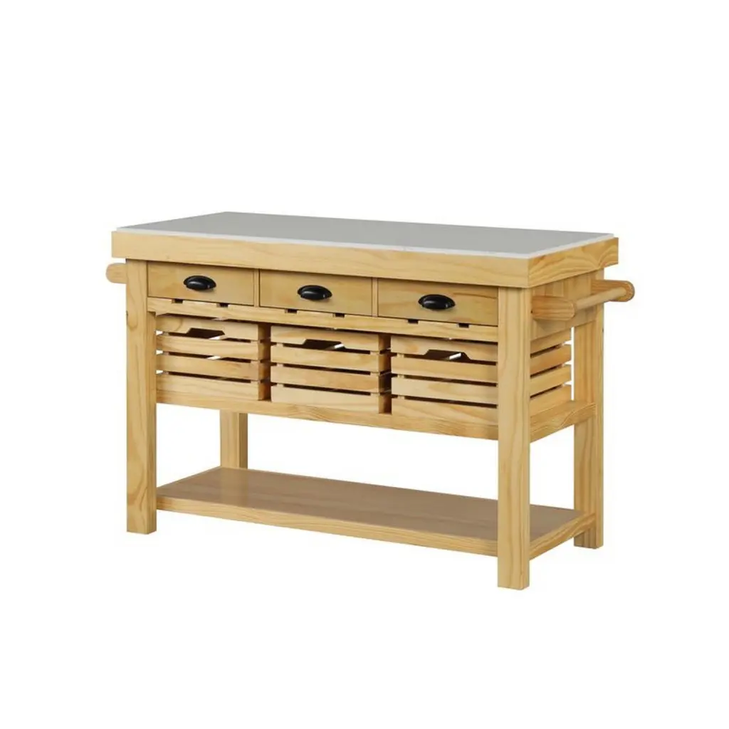 Kitchen Island 3 Pull Out Baskets And Drawers Brown Timber royal hampton