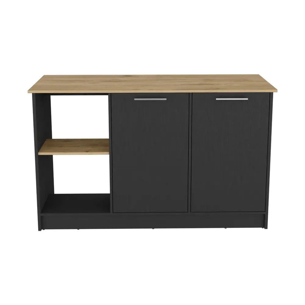 Kitchen Island Padua Black Macadamia Multicolor Particle Board treevol furniture
