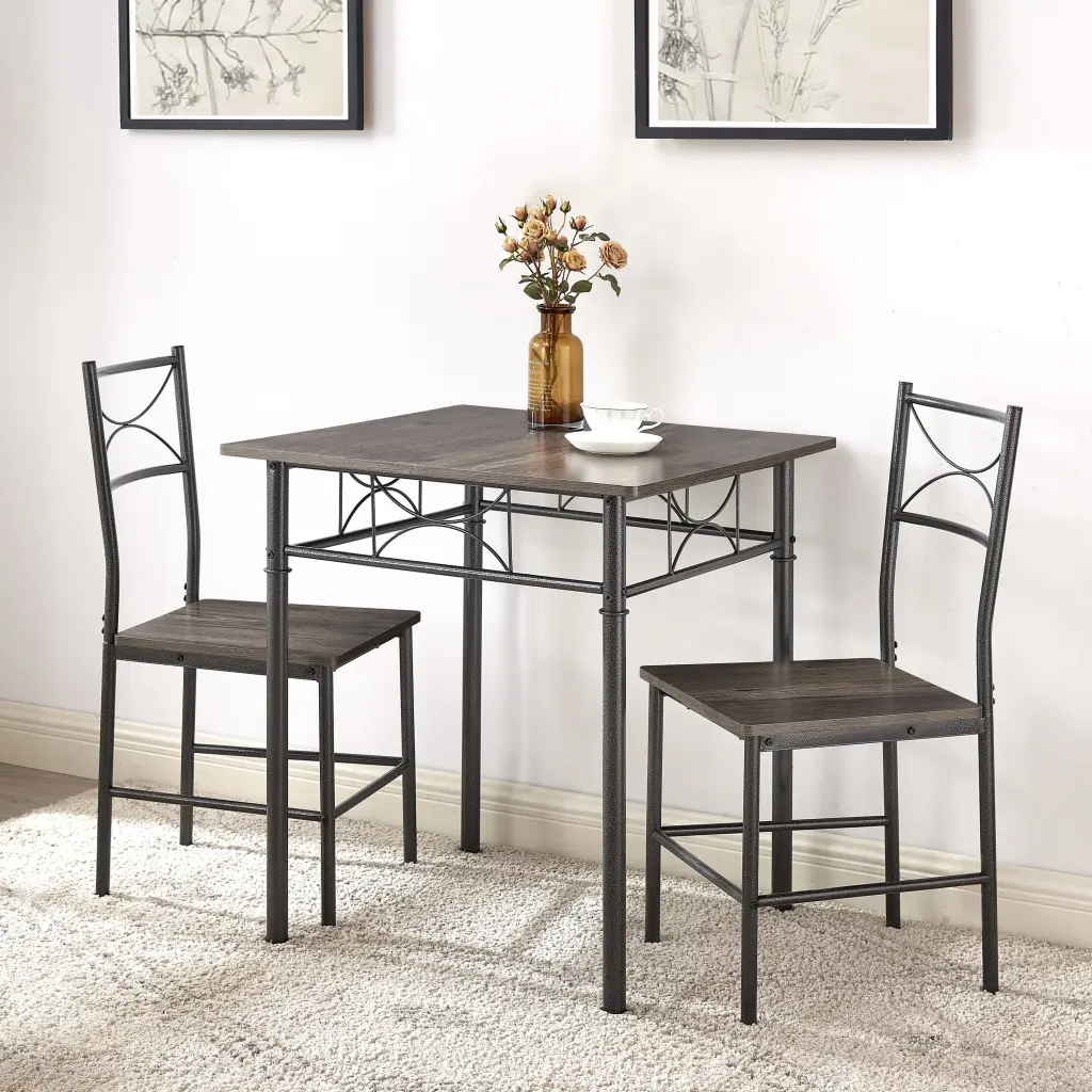 3 Piece Kitchen Dining Room Table Set Grey Chair Grey Dining Table rnb
