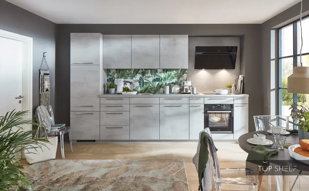 nobilia kitchen kitchen unit Riva 892 concrete slate 360 cm configurable -