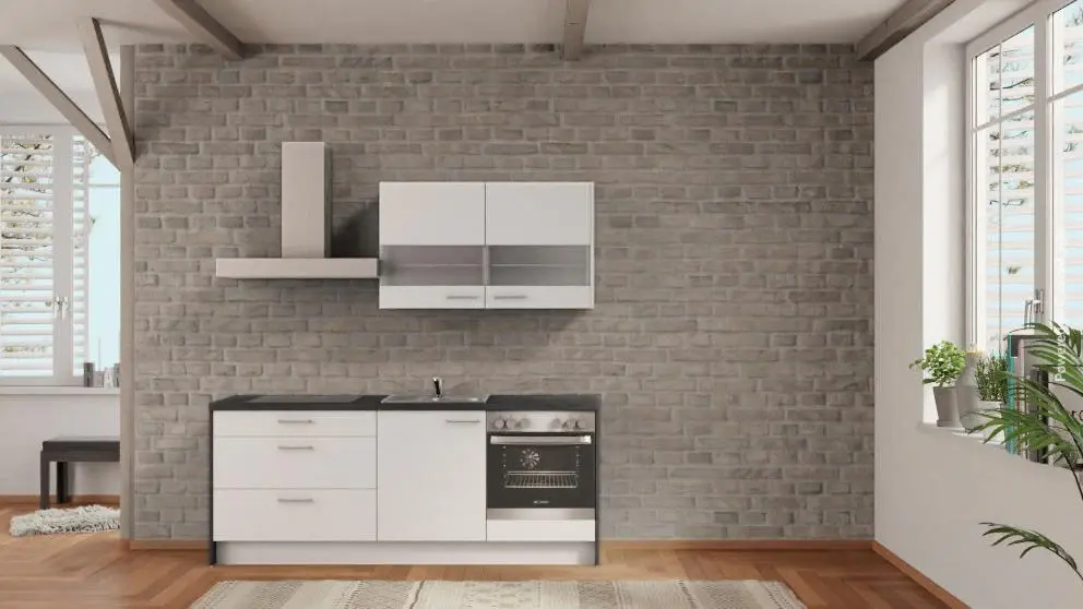 nobilia kitchen Moers 240 cm white offer concrete slate gray value buy factory direct