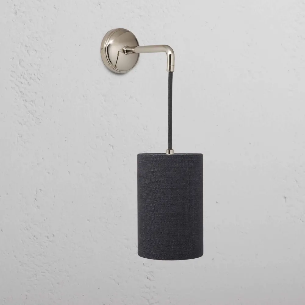 Primrose Small Hanging Wall Light Basalt Grey - Shiny Nickel