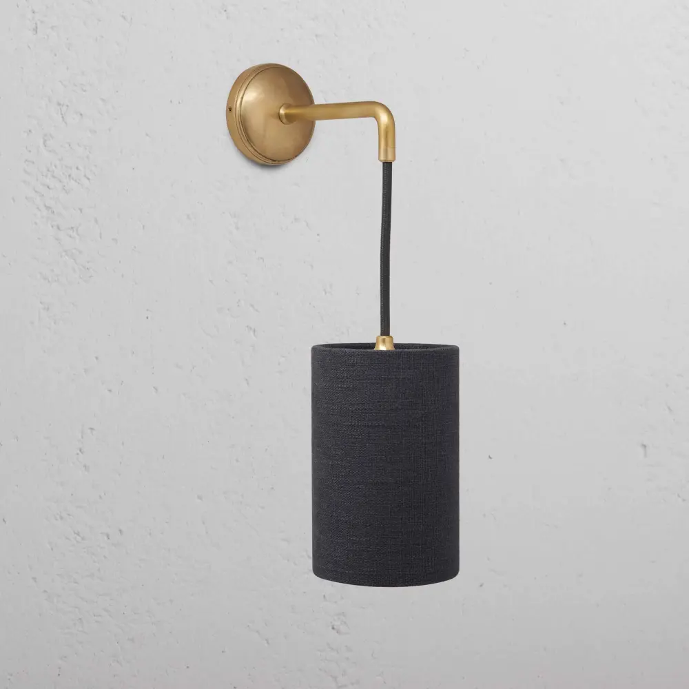 Primrose Small Hanging Wall Portable Basalt Grey - Antique Brass