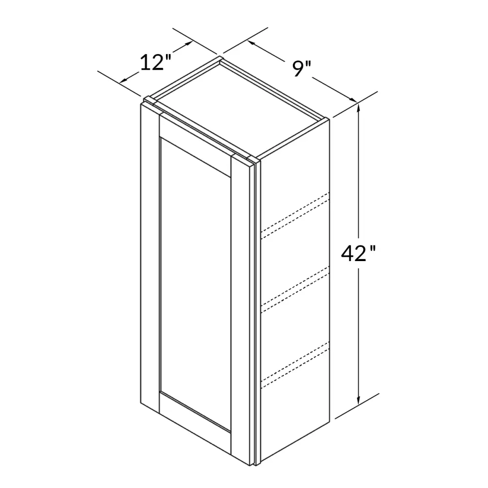 Wall Kitchen Cabinet W0942 Alpina Pearl LessCare 9 . width 42 . height 12 . depth