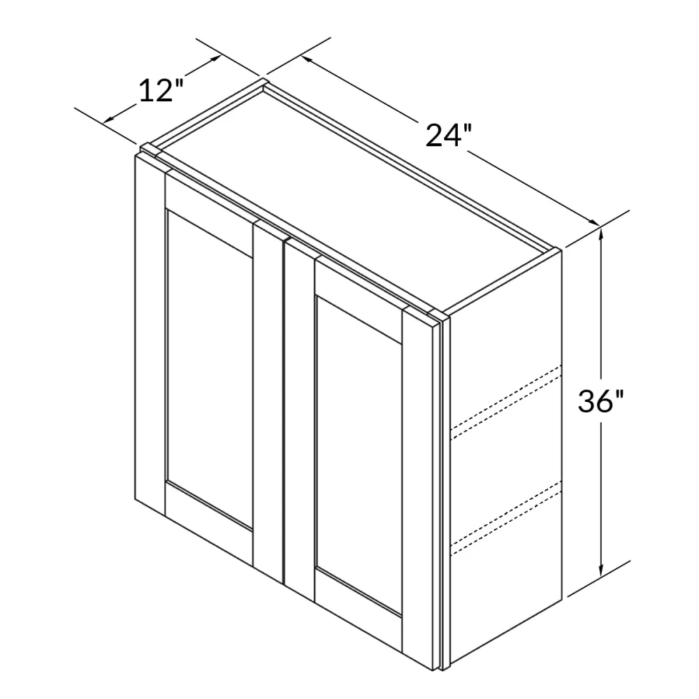 Wall Kitchen Cabinet W2436 Alpina Chalk LessCare 24 . width 36 . height 12 . depth