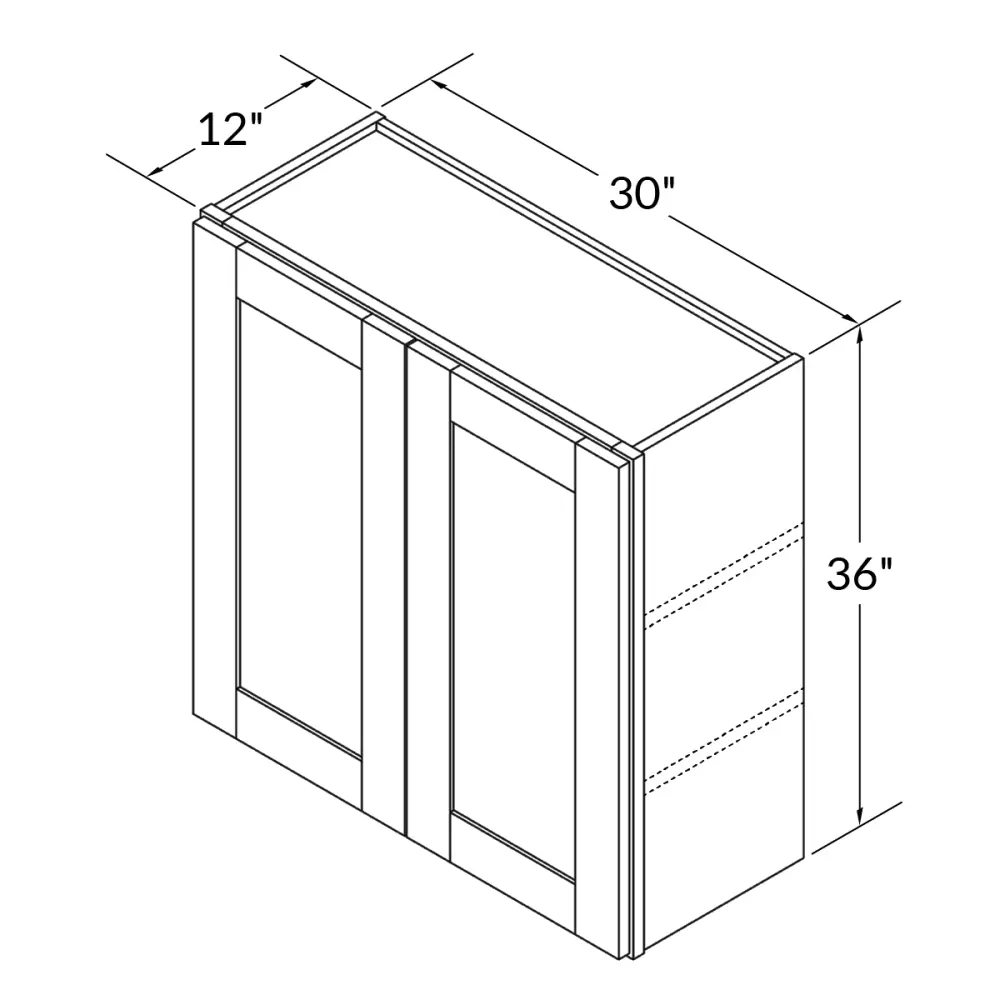 Wall Kitchen Cabinet W3036 Alpina Pearl LessCare 30 . width 36 . height 12 . depth