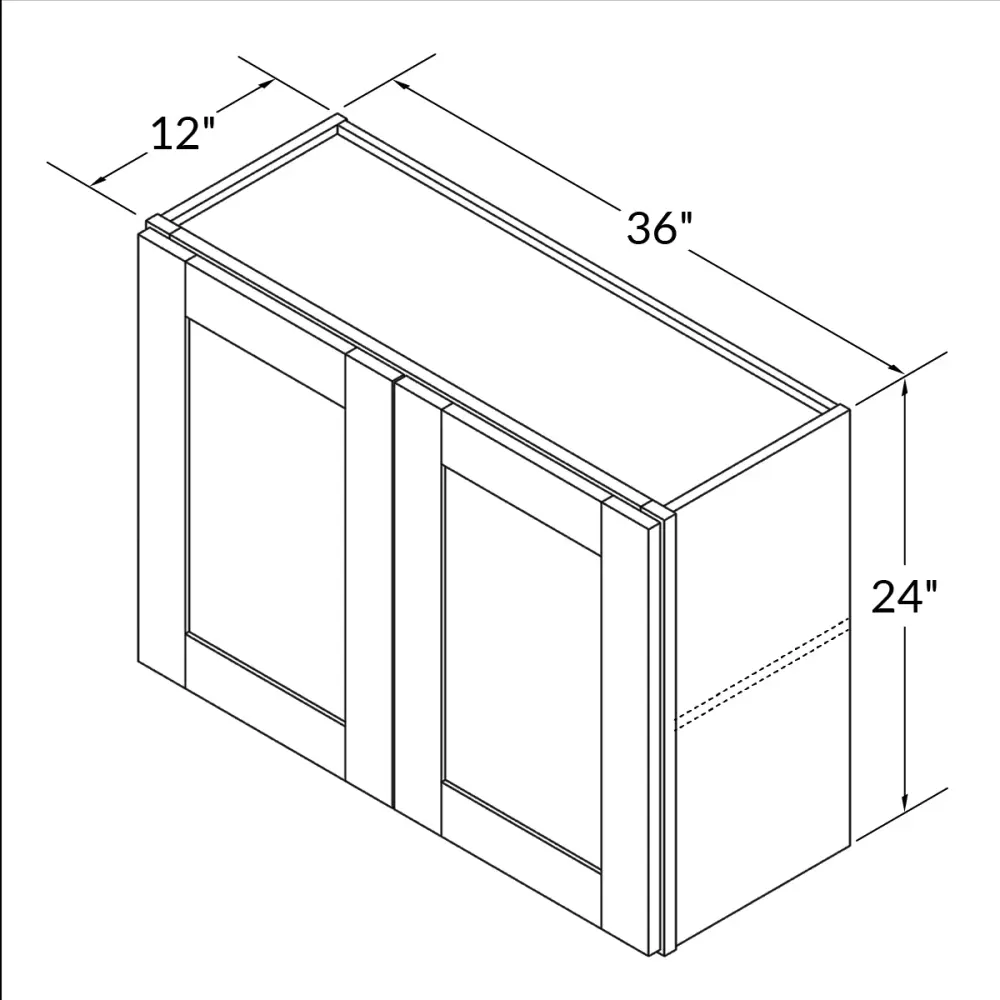Wall Kitchen Cabinet W3624 Alpina Ivory LessCare 36 . width 24 . height 12 . depth