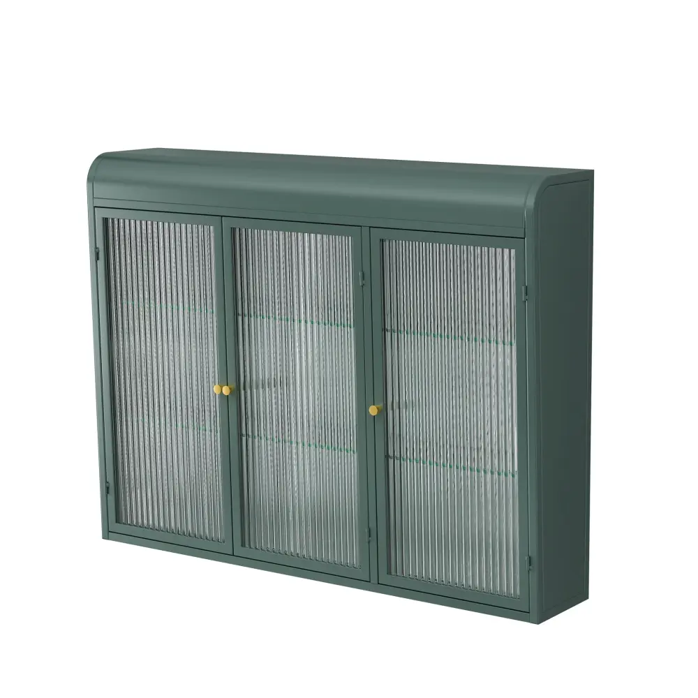 Arched Wall Mounted Cabinet, 3 Door Storage Kitchen - Dark Forest