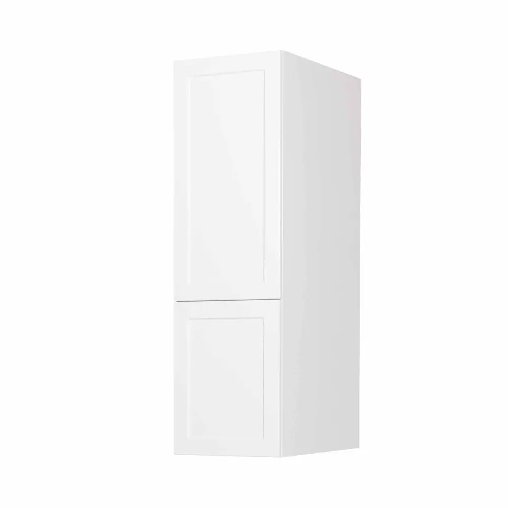 White Melamine Shaker Style Pantry Cabinet 2 Doors, 15"