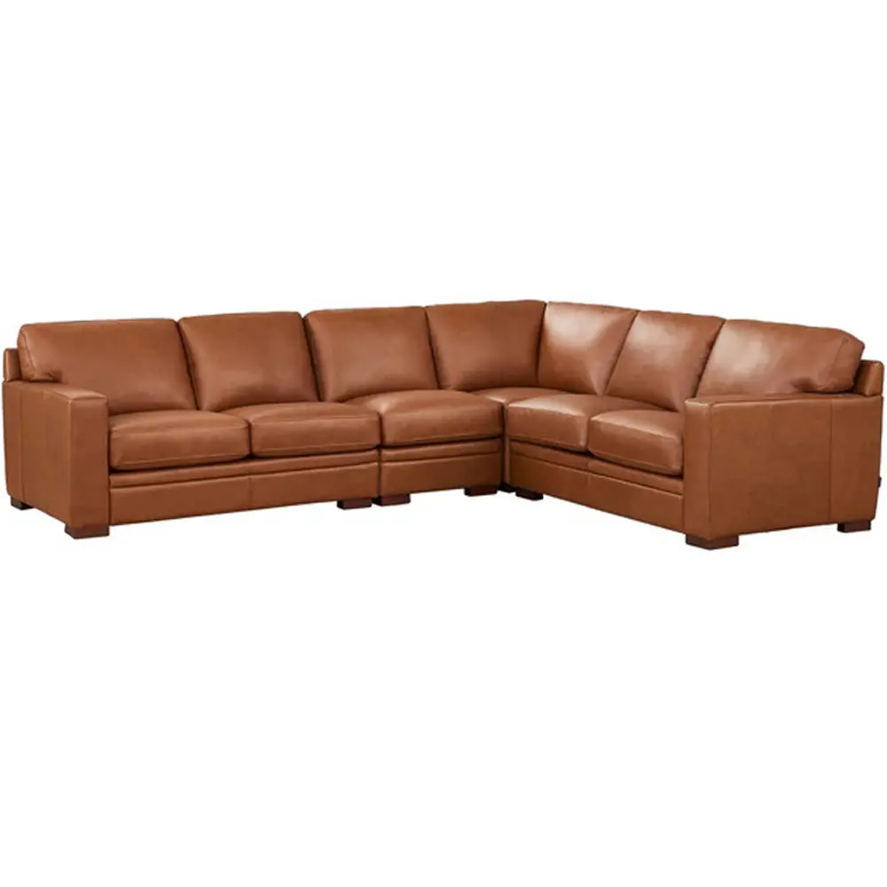 Dillon L-Shaped Sectional Sofa Brown Authentic Hide Timber hydeline furniture