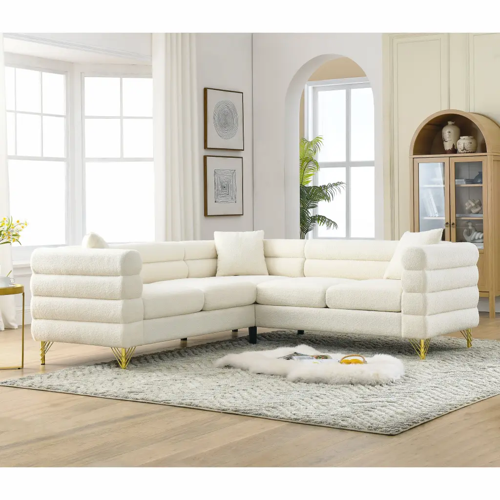 81.5 Inch Oversized L Shaped Sectional Sofa 5 Seater Corner Couch Living Room welike furniture
