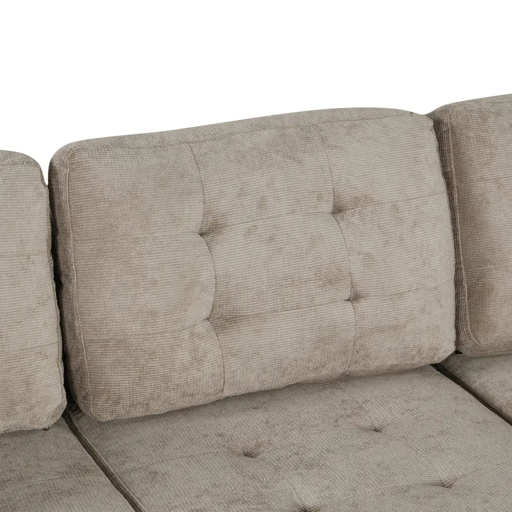 82.6 Inch L Shape Sofa Bed Pull Out Sleeper Sofa Wheels and USB Ports rnb