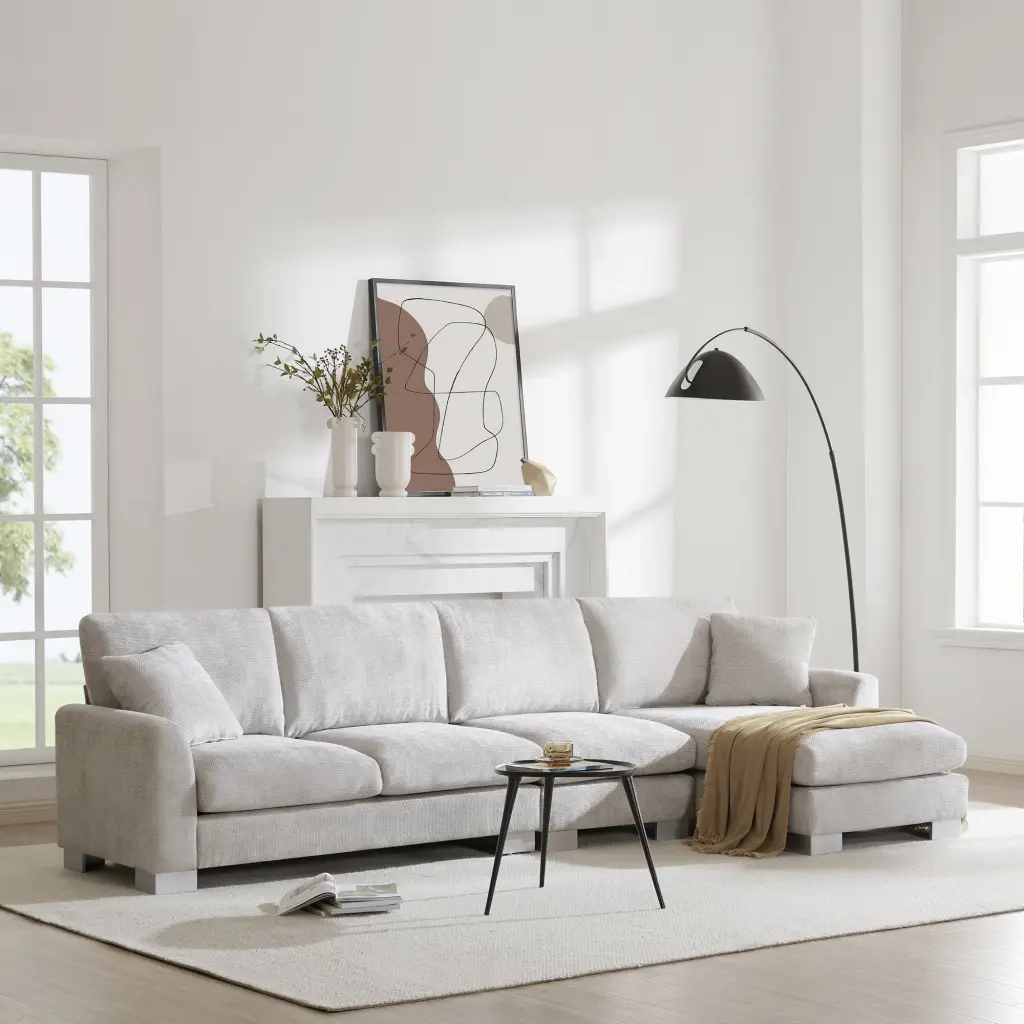 119x55 Inch Modern Oversized Sectional Sofa L Shaped Premium Couch Set Comfortable rnb