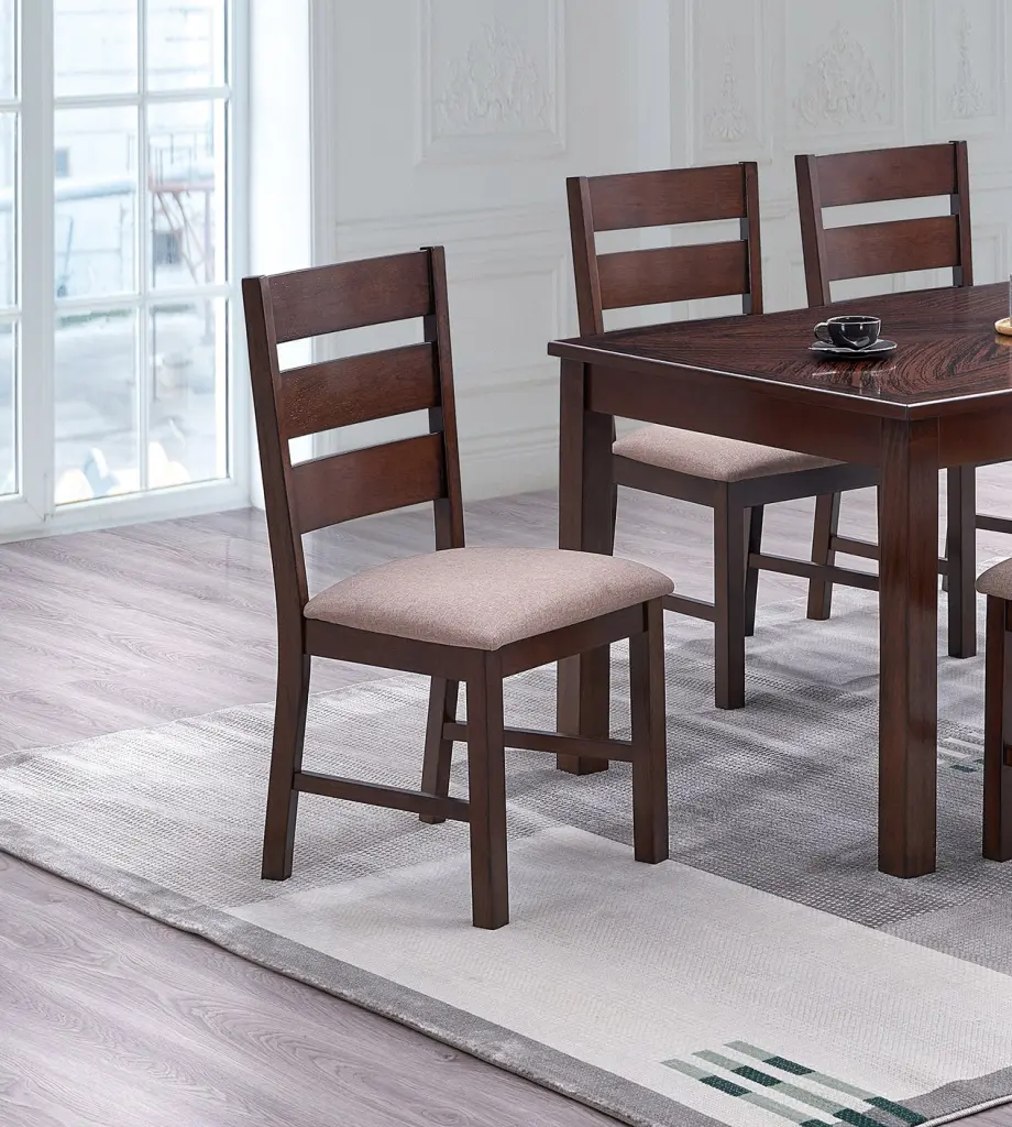 Contemporary Antique Cherry Set 2Pc Dining Chairs Solid Wood Ladder Back Design kanepe