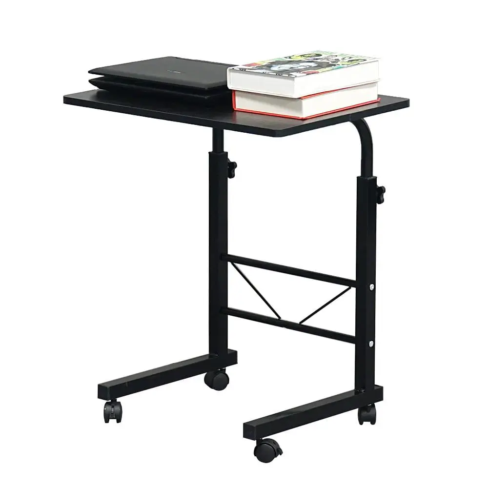 Ktaxon Side Table Rolling Computer Desk Stand Coffee Sofa End Cart Laptop Black