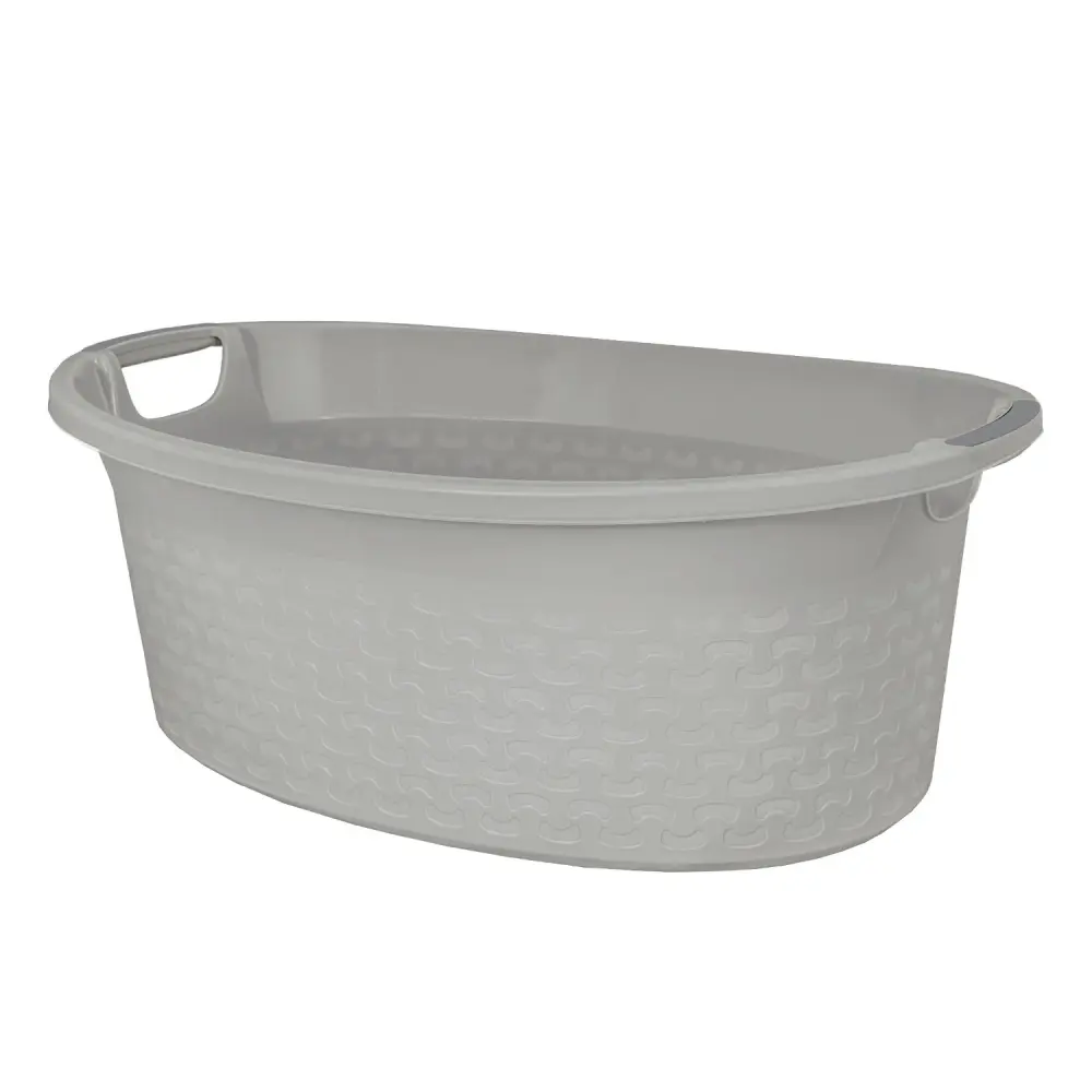 BranQ Cotton 60l Oval Laundry Bowl Laundry Basket Airy Grey Color
