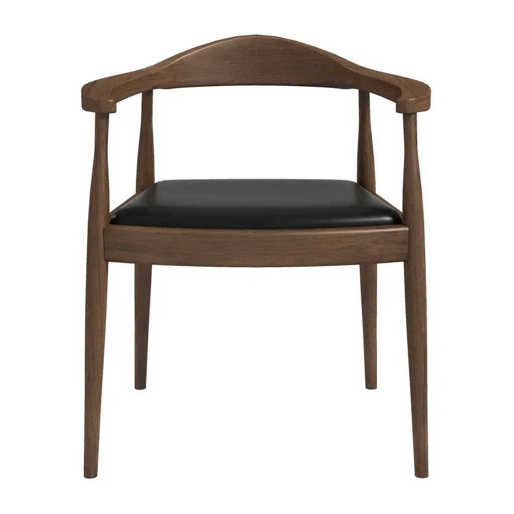 Kelly Dining Chair Black Dark Brown Mid Century Modern Leather ashcroft furniture