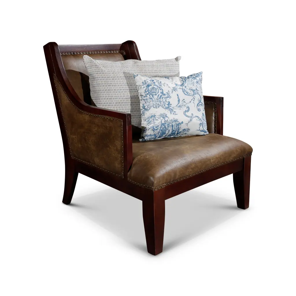 Leather Accent Chair Brown Bonded Leather Living Room dty home