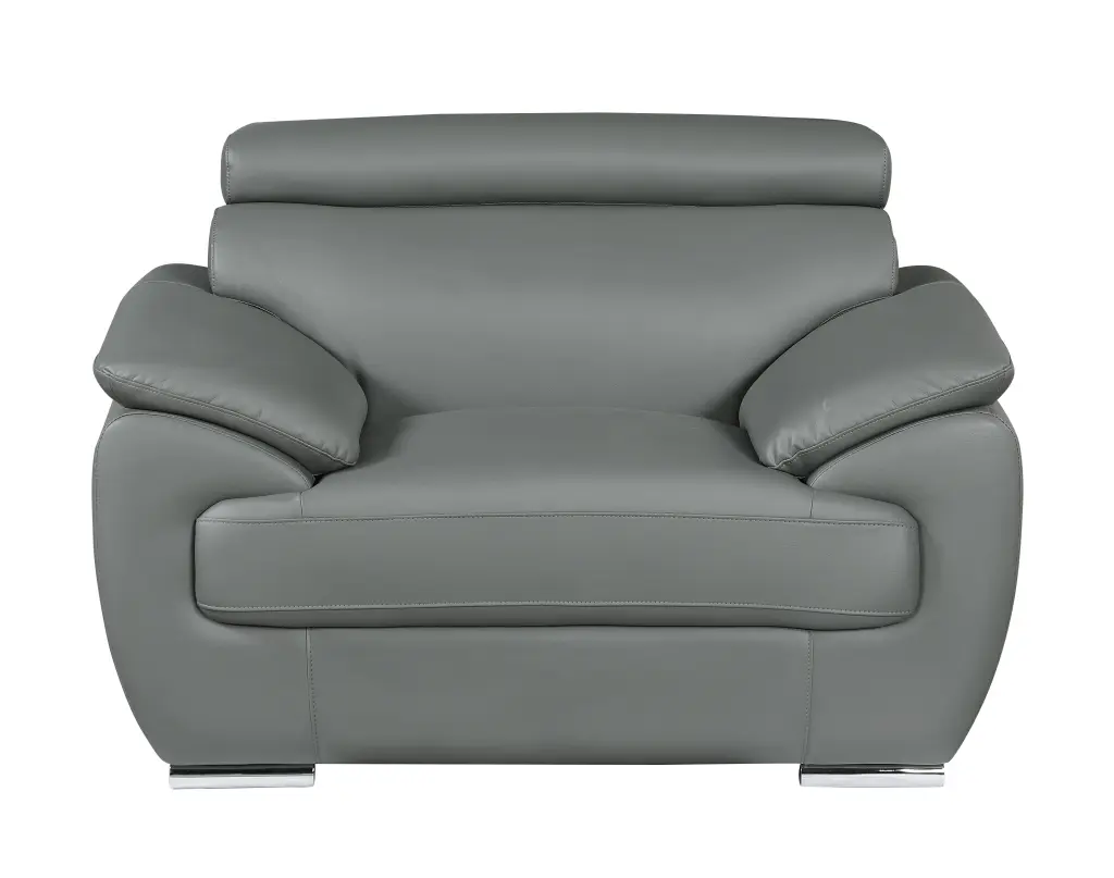 Authentic Hide Chair Gray High-Quality Foam Comfort global united