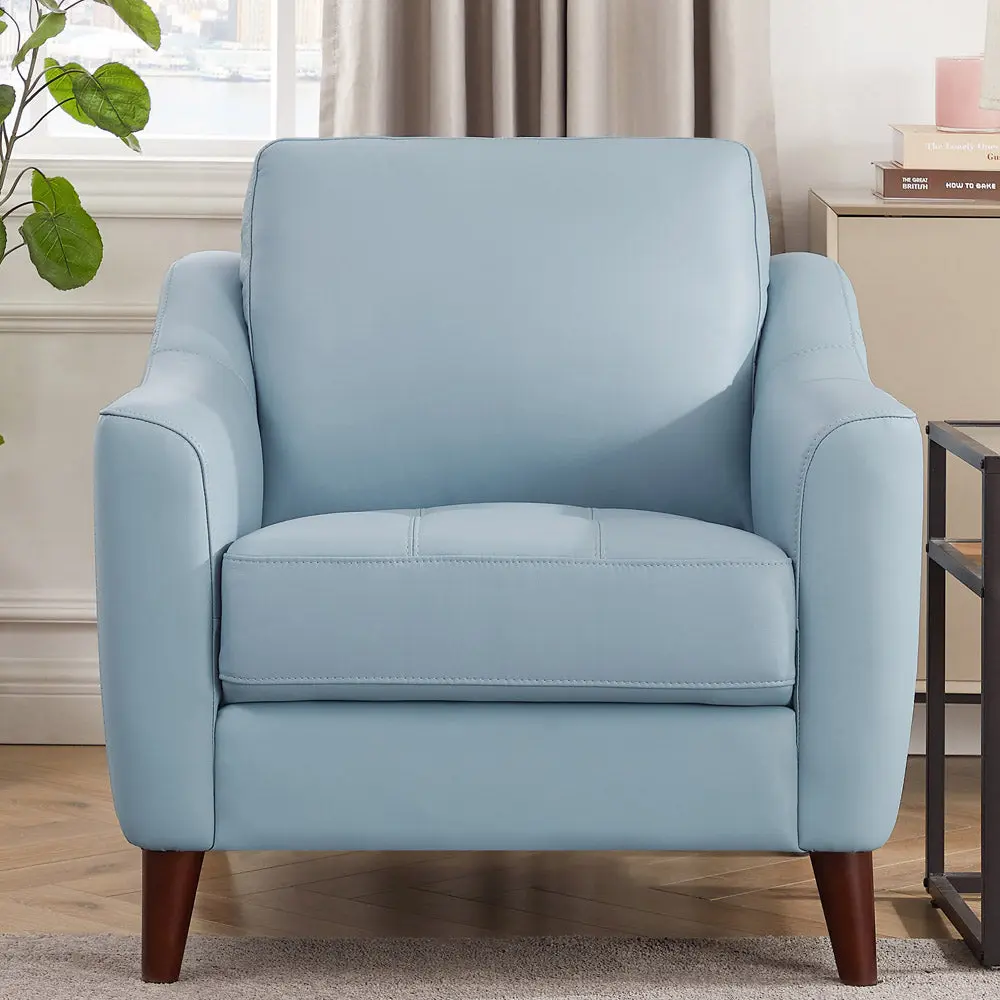 Ersa Blue Memory Foam Leather Chair Office or Living Room hydeline furniture