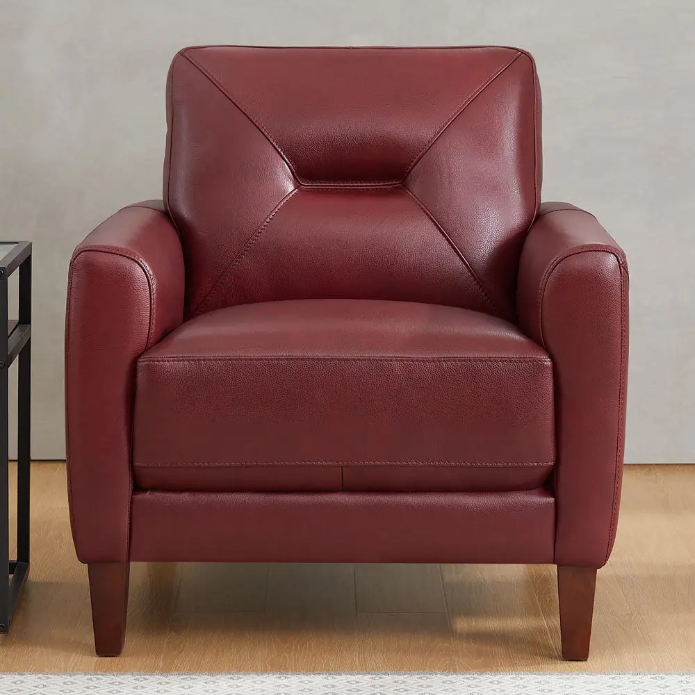 Mavis Hide Chair Red Memory Foam Authentic Hide Comfortable Seating hydeline furniture