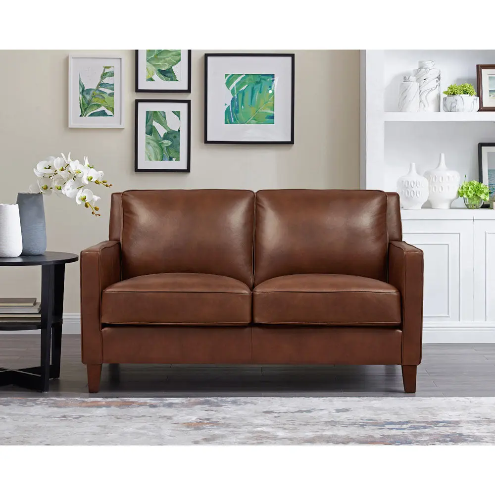 Ashby Hide Loveseat Pecan Down Filling Authentic Hide hydeline furniture