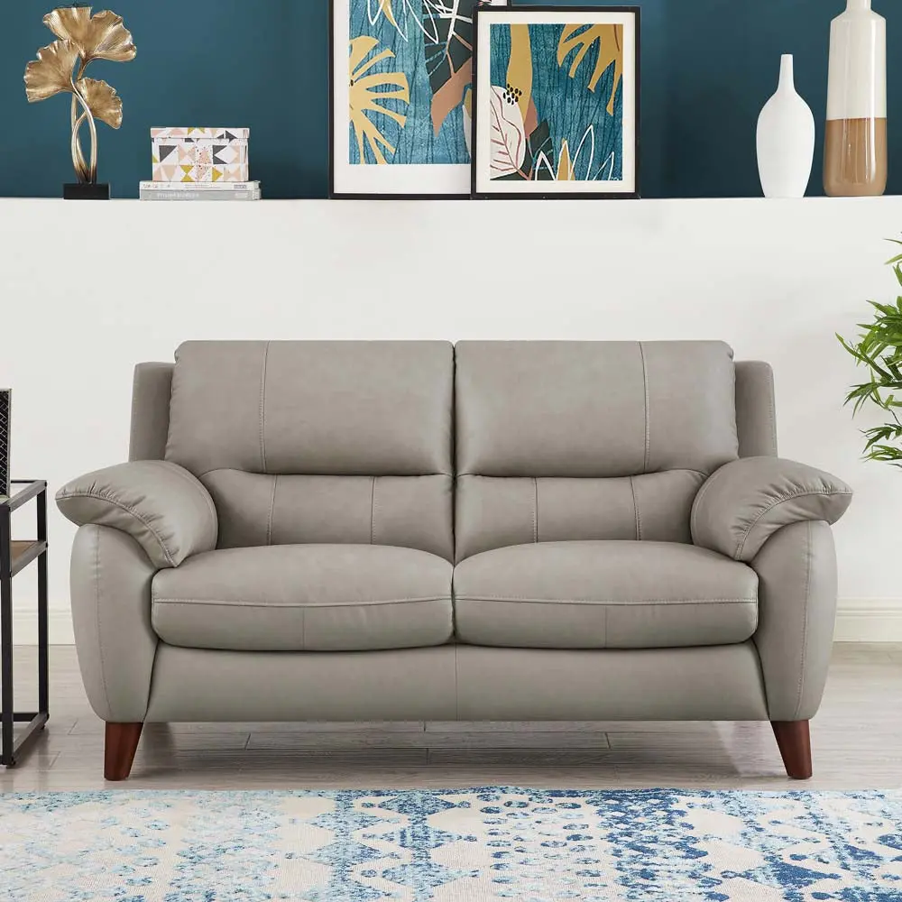 Lara Hide Loveseat Marble Gray Memory Foam Authentic Hide Sofa hydeline furniture