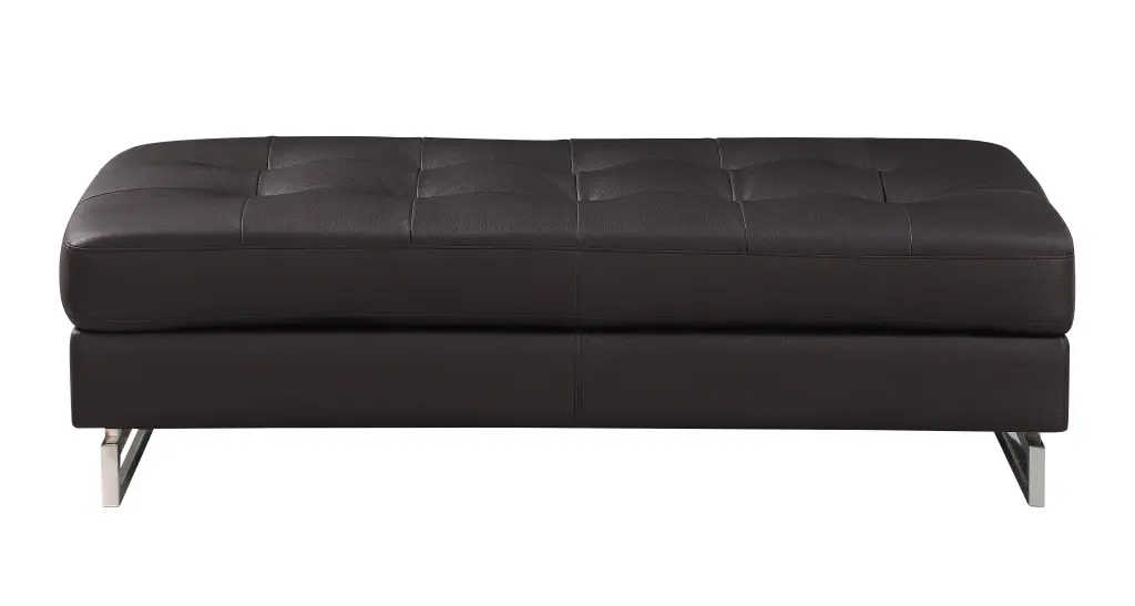 Authentic Leather Ottoman Brown Foam Leather Living Room Footrest global united