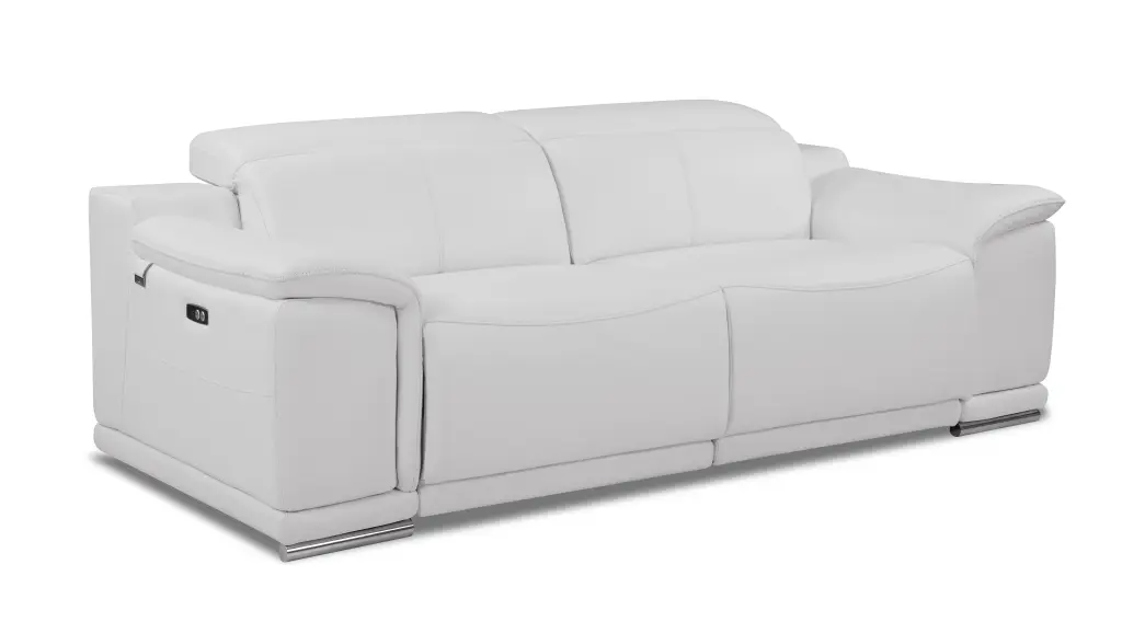 Authentic Italian Hide Power Reclining Sofa White Foam Hide global united