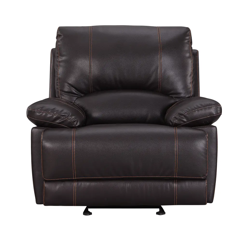 Leather Air Reclining Chair Brown Foam Leather Comfortable Lounge Chair global united