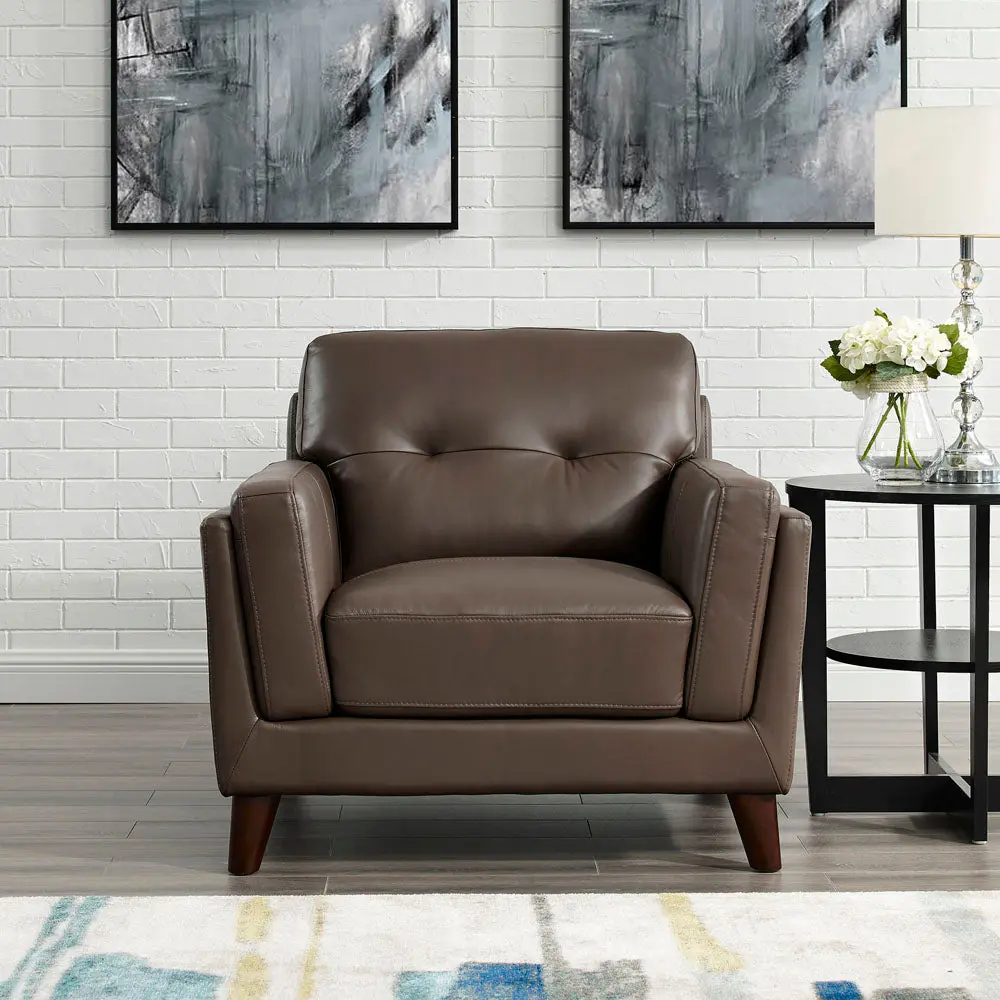Huntington Leather Chair Dark Granite Memory Foam Authentic Leather Recliner hydeline furniture