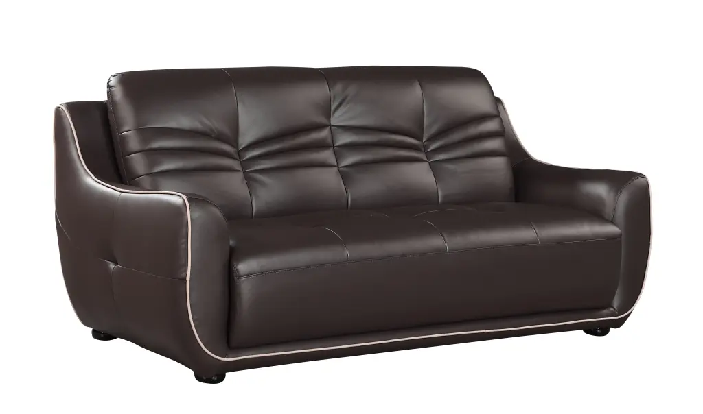 Authentic Hide Sofa Brown High-Density Foam Cushions global united