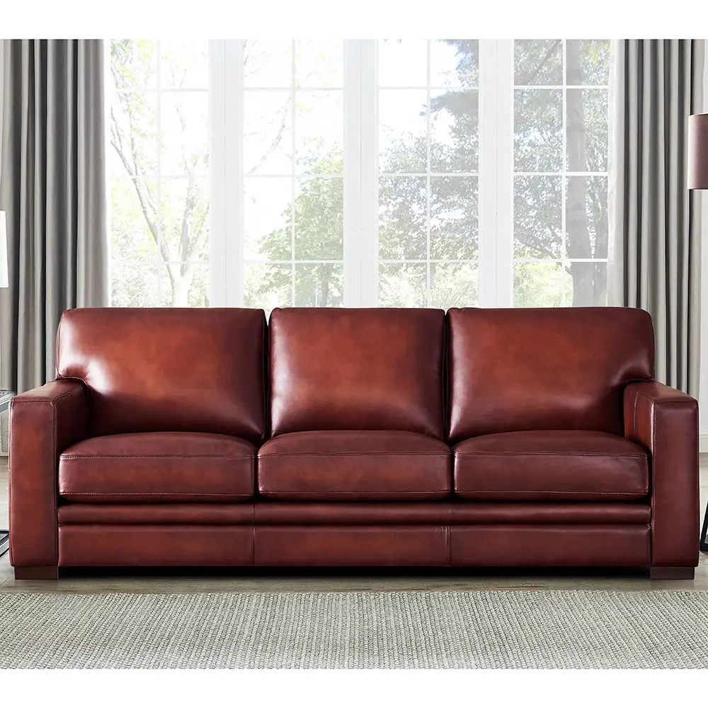 Dillon Waxy Pull Up Hide Sofa Mocha - Down Filling Authentic Hide 3-Seater hydeline furniture
