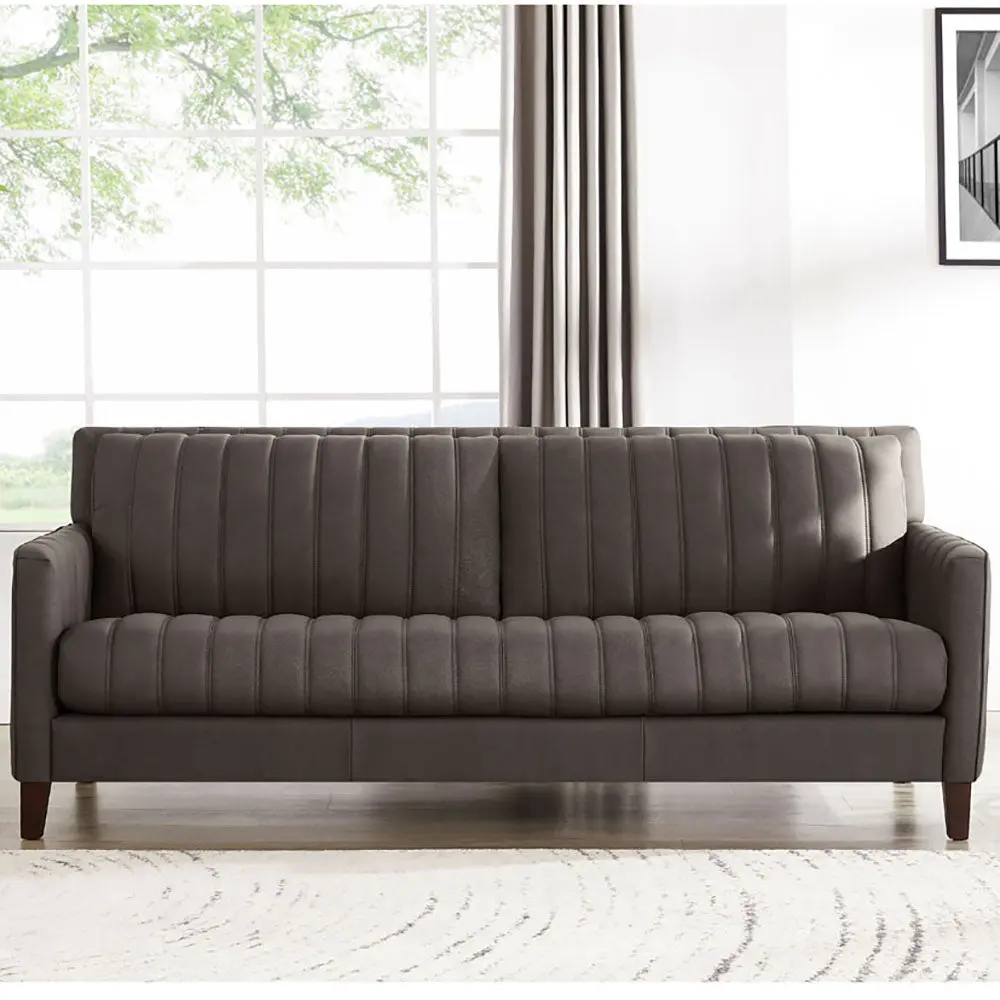 Ennis Hide Sofa Chocolate Down Filling Authentic Hide 3 Seat Leather Couch hydeline furniture