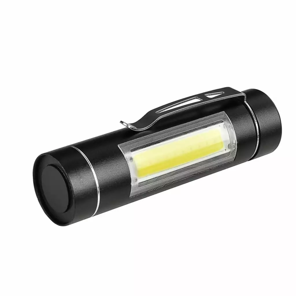 SIfdSeng 18650 Flat Top Battery Mini 1 Modes Glare Flashlight Xpe Q5 Cob Led Pocket Clip 14500 AA Torch Light One