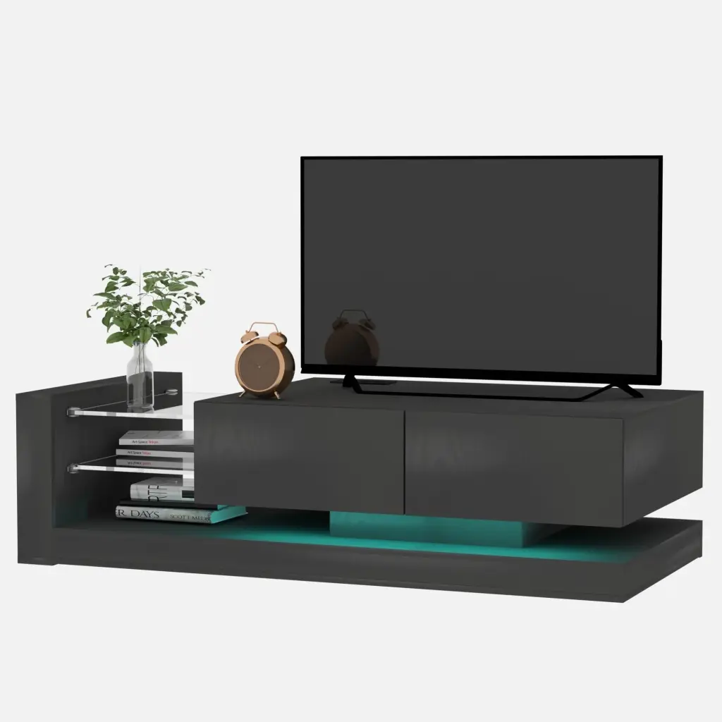 TV Console Storage Cabinets and 16 Color 4 Modes Remote RGB LED Lights 75 Inches TV unknown