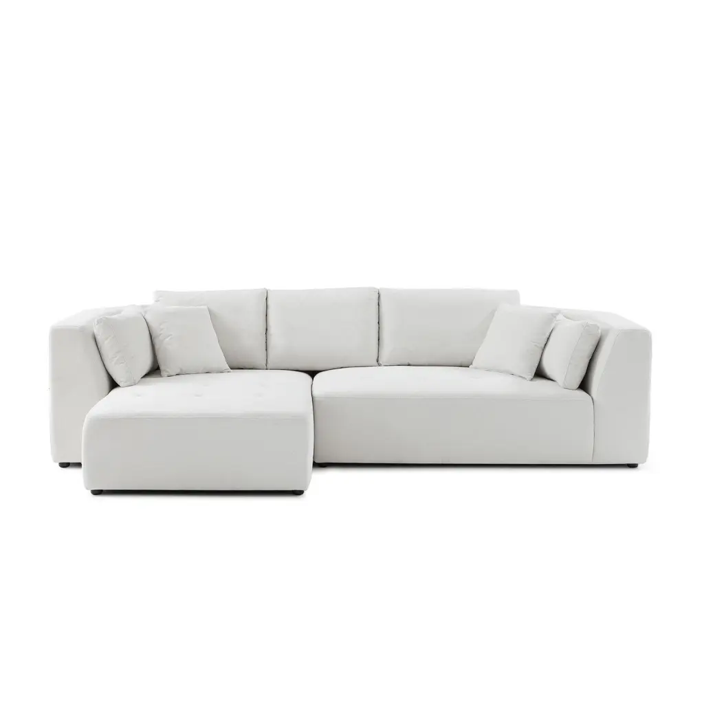 L Influence Sectional Sofa Beige Left Facing Chaise Fabric Living Room Couch justone interior