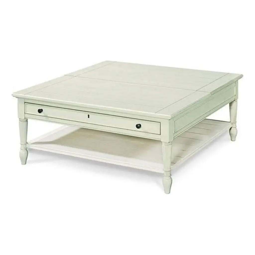 Beaumont Lane Lift Top Wood Coffee Table White Cotton Finish