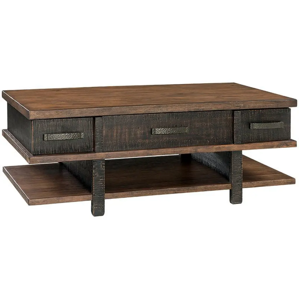 Bowery Hill Lift Top Coffee Table Black and Brown