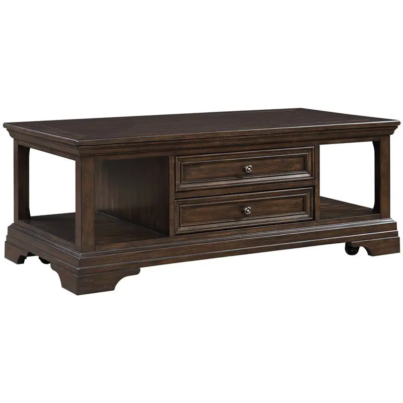 Lexicon Tobias Espresso Wooden Lift Top Coffee Table Traditional Style