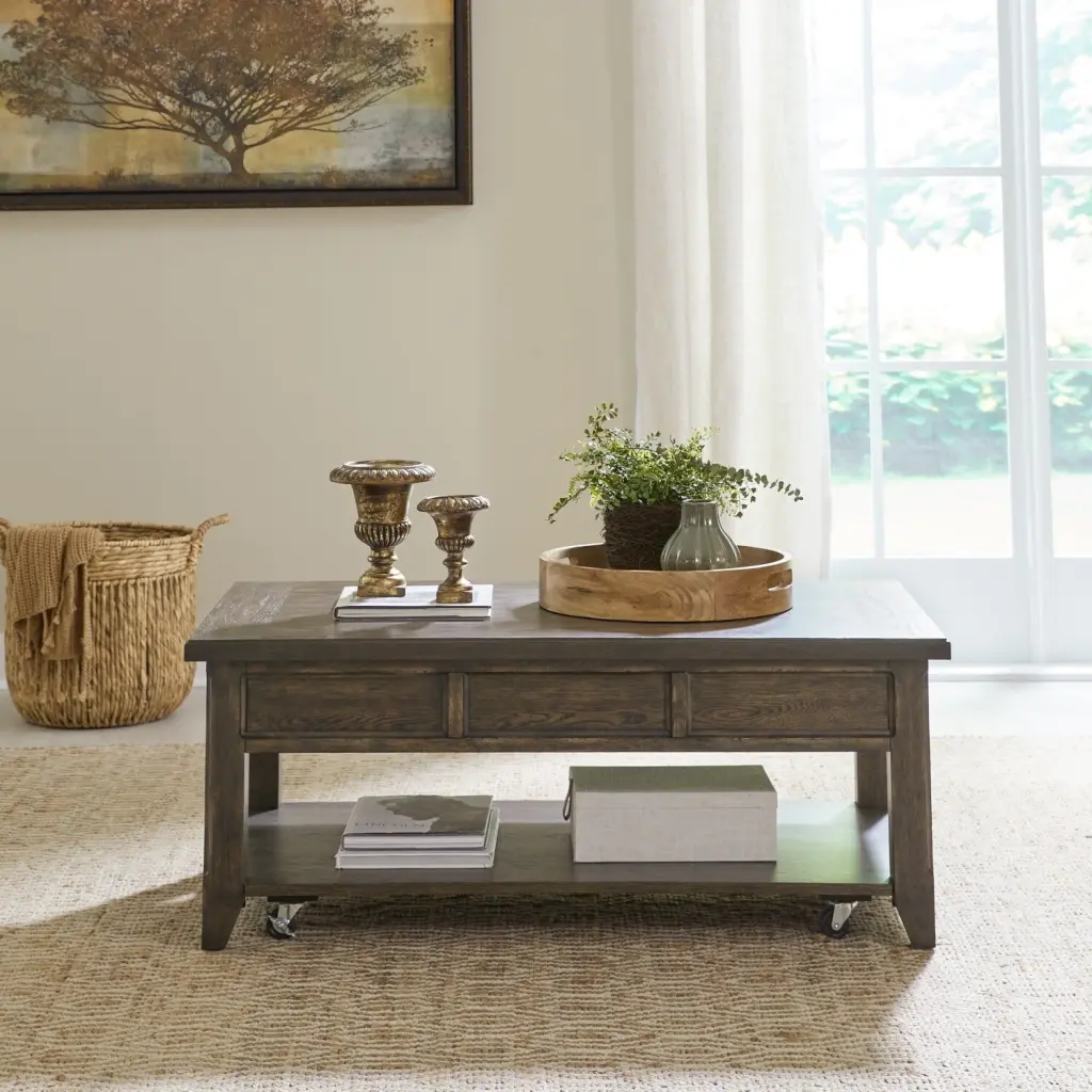 Paradise Valley Lift Top Cocktail Table Brown Liberty Furniture