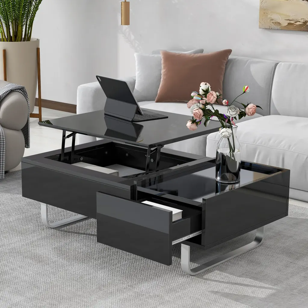 Multi Practical Coffee Table Lifted E-reader Contemporary Cocktail Table on-trend