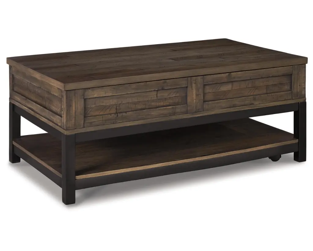 Signature Design Ashley Casual Johurst Coffee Table Lift Top Grayish Brown