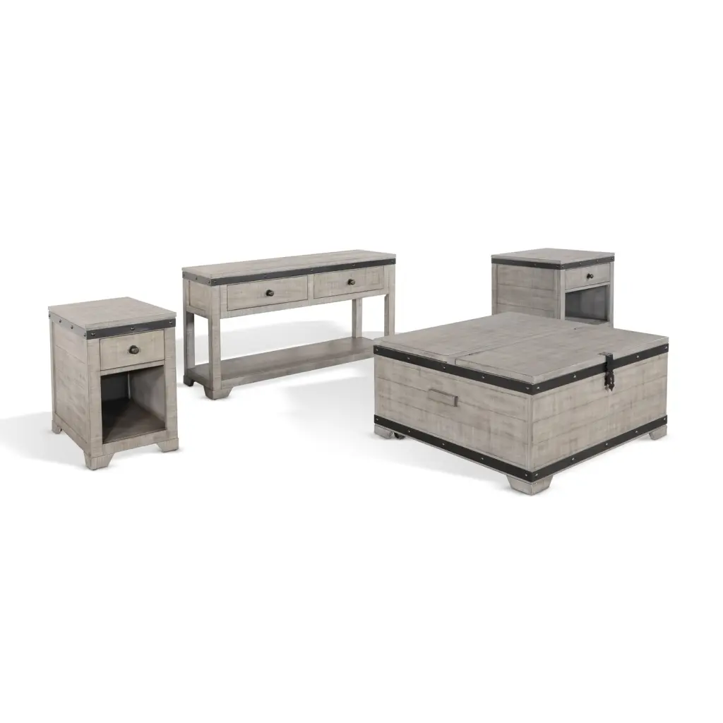 Sunny Designs Mahogany Wood Coffee Table Lift Top and Casters Alpine Gray