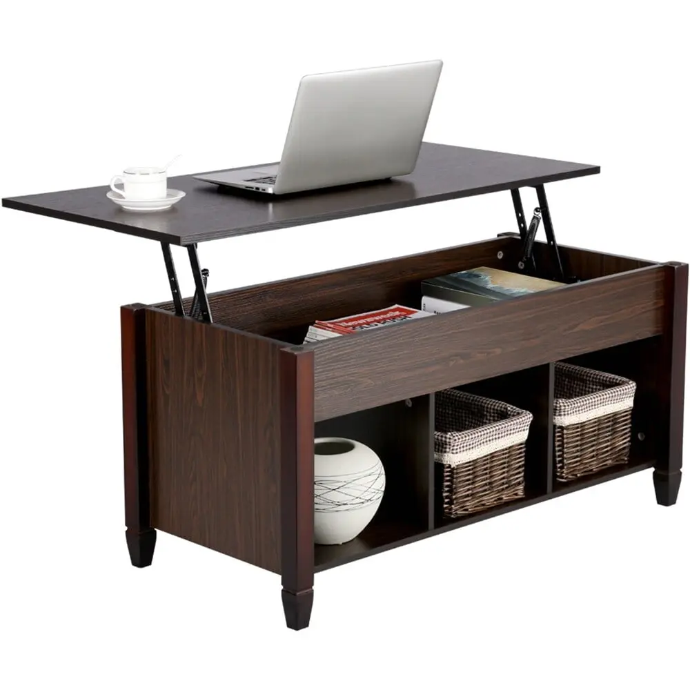 Yaheetech 41 Inch Lift Top Coffee Table Hidden Compartment Extra Storage